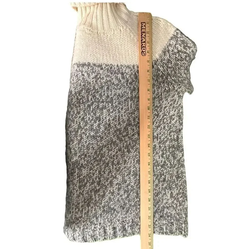 J. Crew colorblock cozy turtleneck sweater, cream & heather women’s size xxs